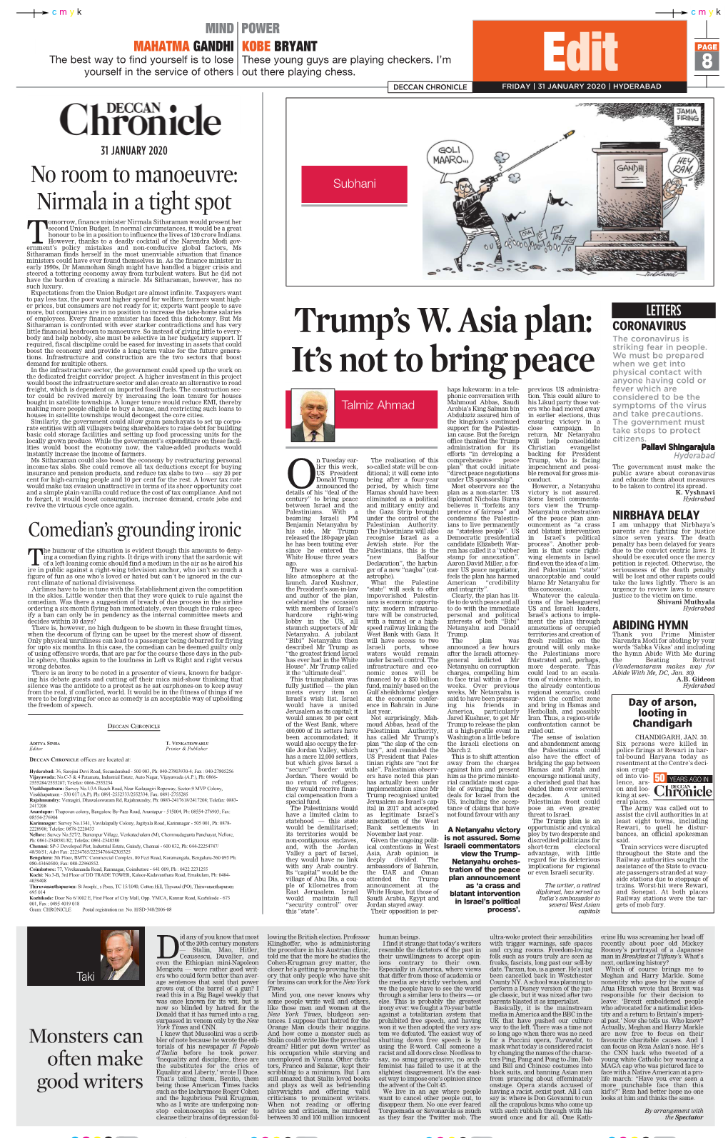 Trump's W. Asia Plan: It's Not to Bring Peace