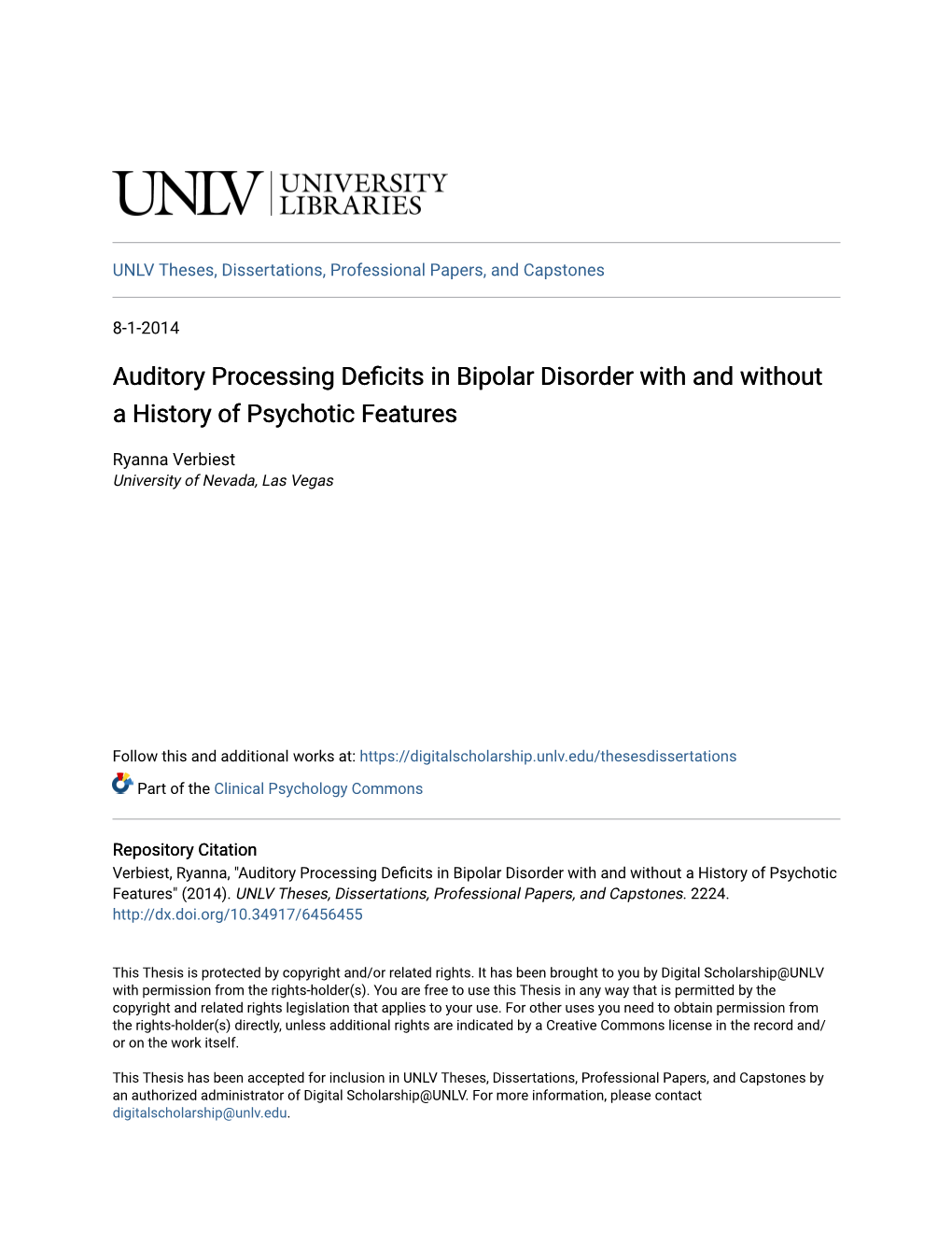 Auditory Processing Deficits in Bipolar Disorder with and Without a History of Psychotic Features