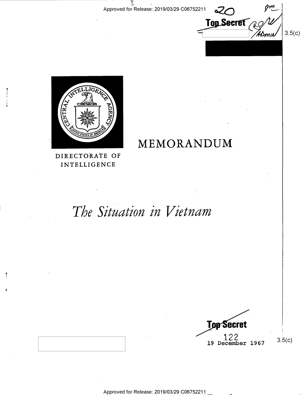 Report on the Situation in Vietnam, 19 December 1967