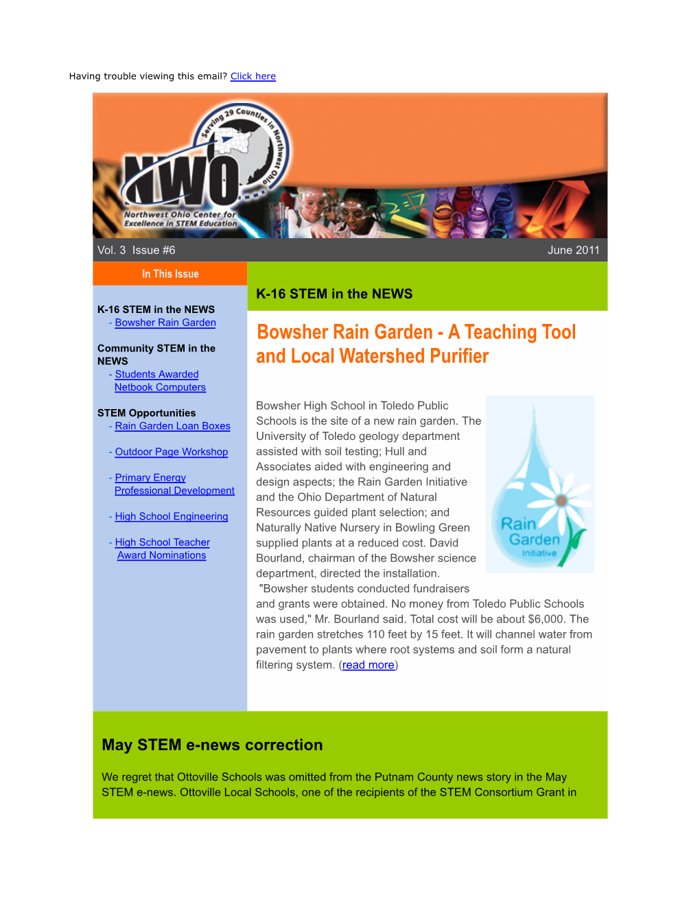 NWO STEM Newsletter June 2011