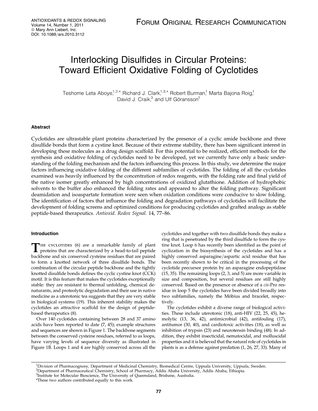 Toward Efficient Oxidative Folding of Cyclotides