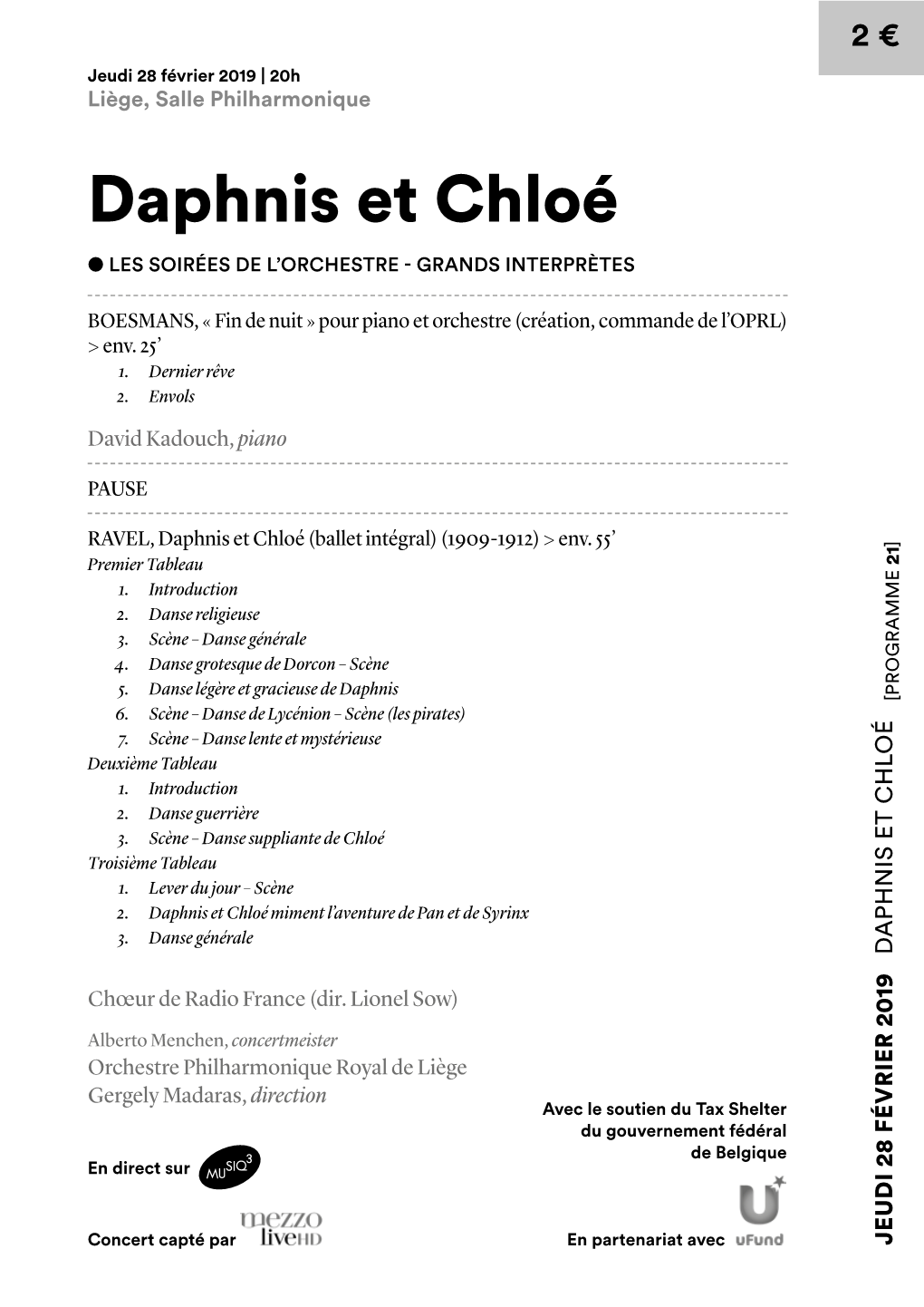 Daphnis Et Chloé ● LES SOIRÉES DE L’ORCHESTRE - GRANDS INTERPRÈTES
