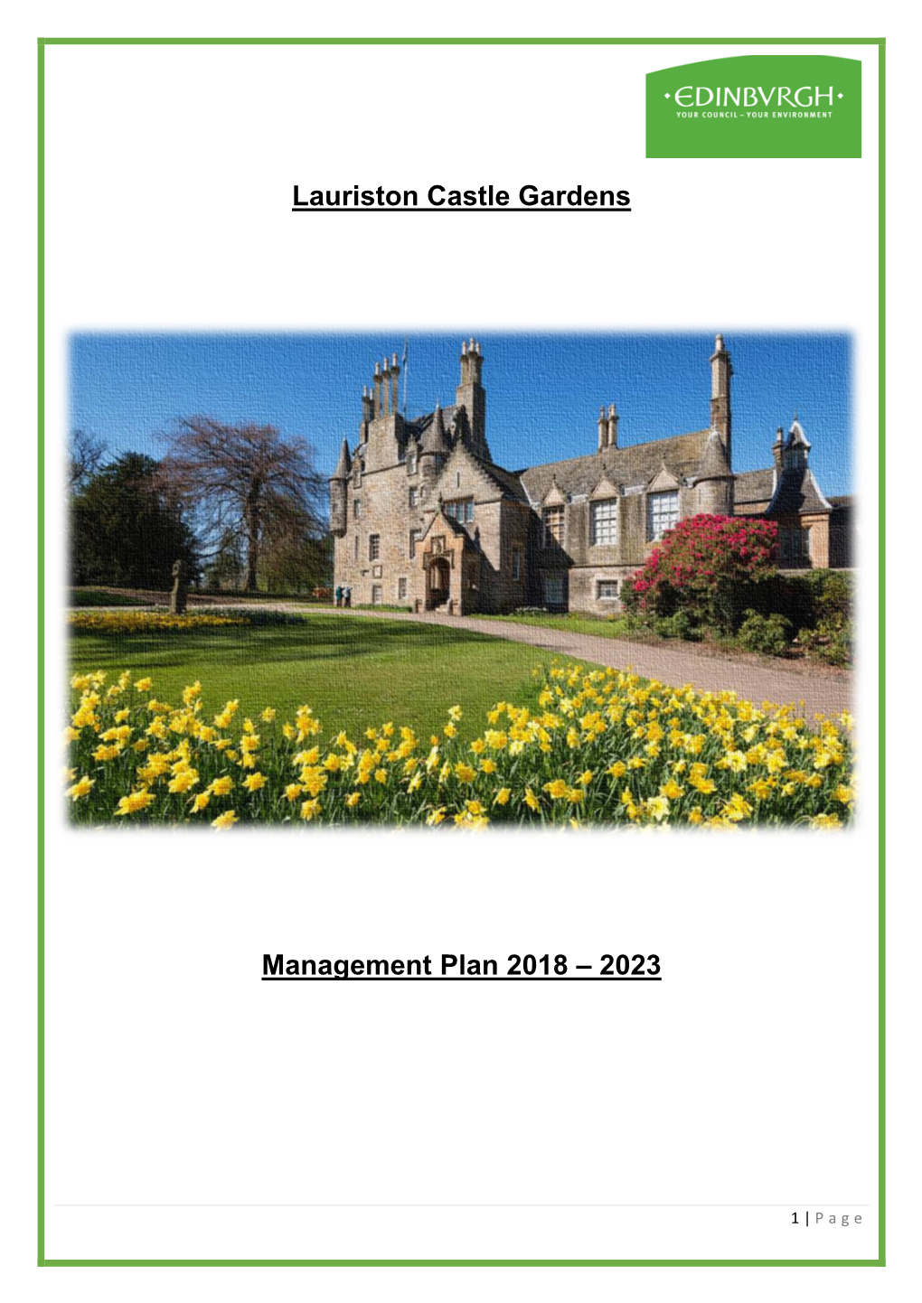 Lauriston Castle Gardens Management Plan 2018 – 2023