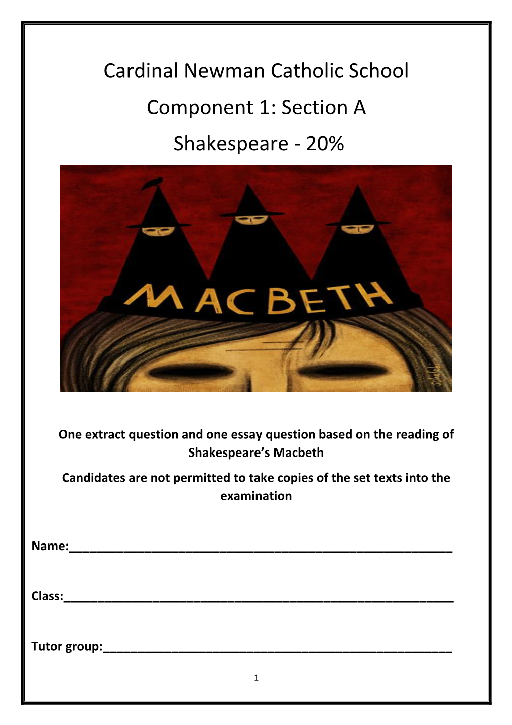 Section a Shakespeare - 20%