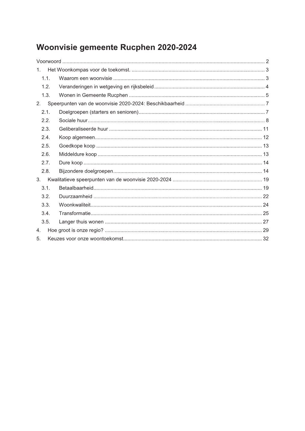 Woonvisie Gemeente Rucphen 2020-2024