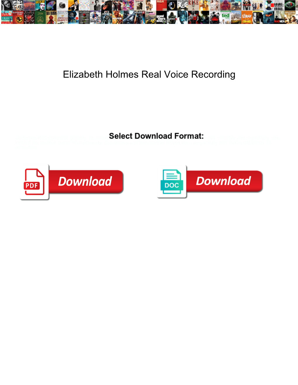 Elizabeth Holmes Real Voice Recording