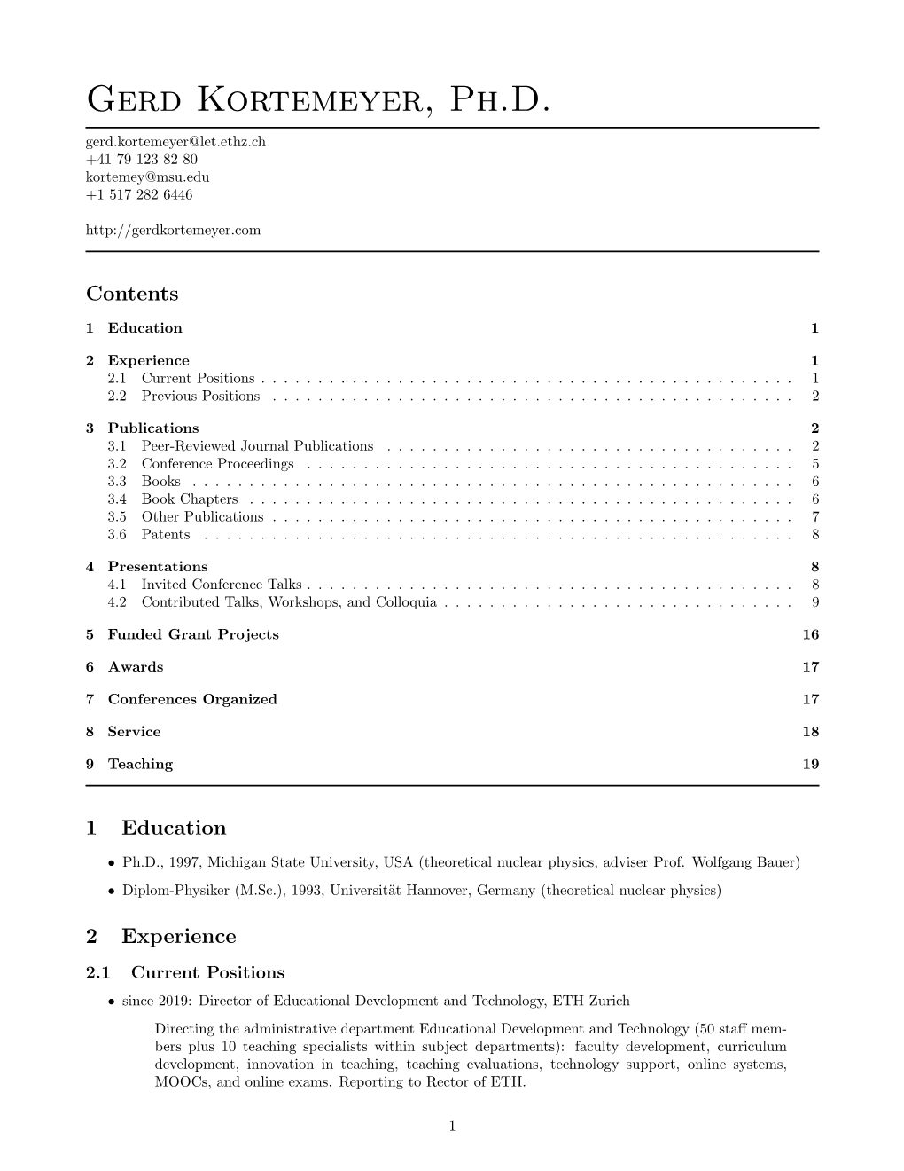 CV in Print Format (PDF)