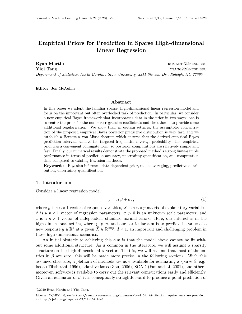 Empirical Priors for Prediction in Sparse High-Dimensional Linear Regression