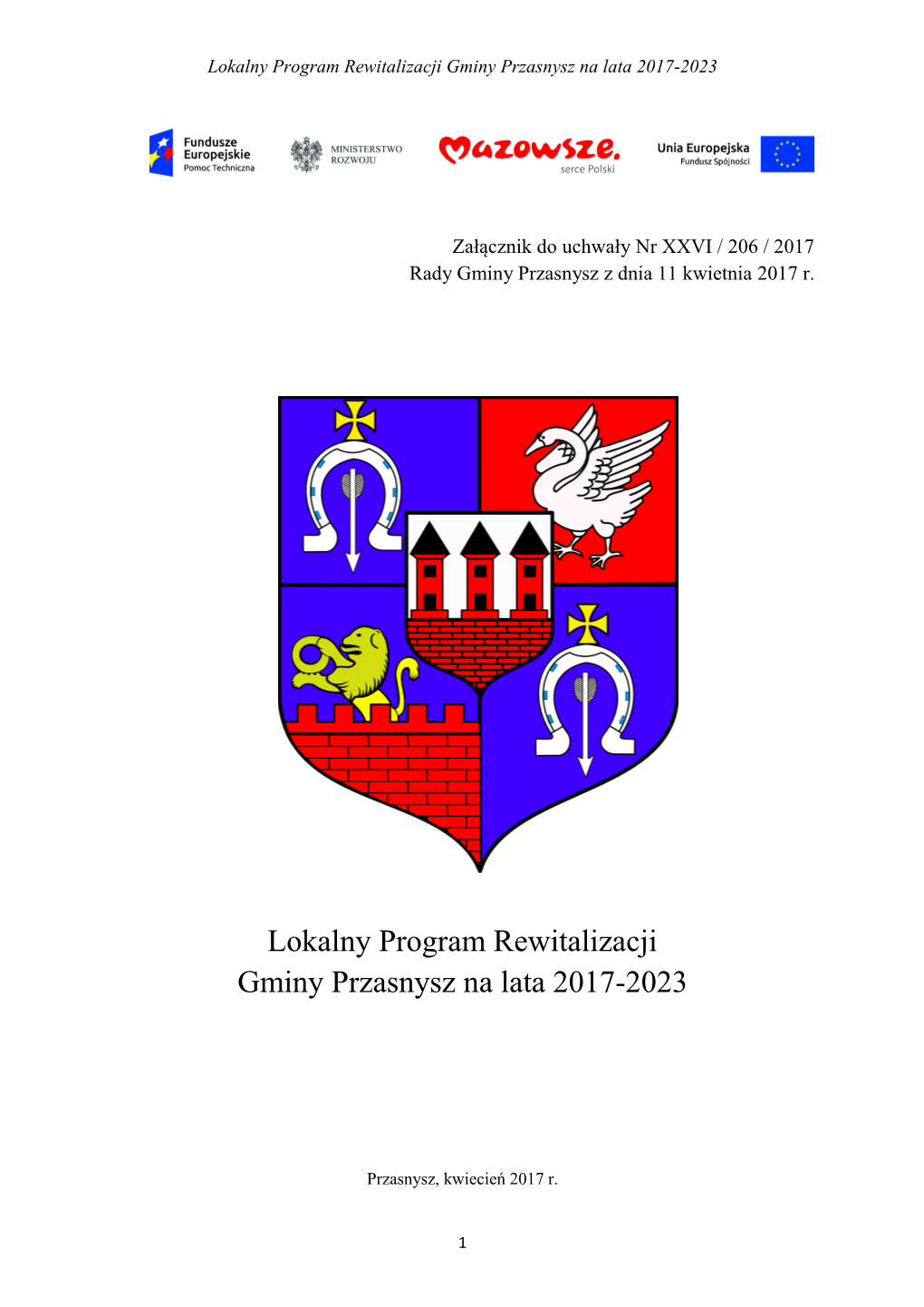 Lokalny Program Rewitalizacji Gminy Przasnysz Na Lata 2017-2023