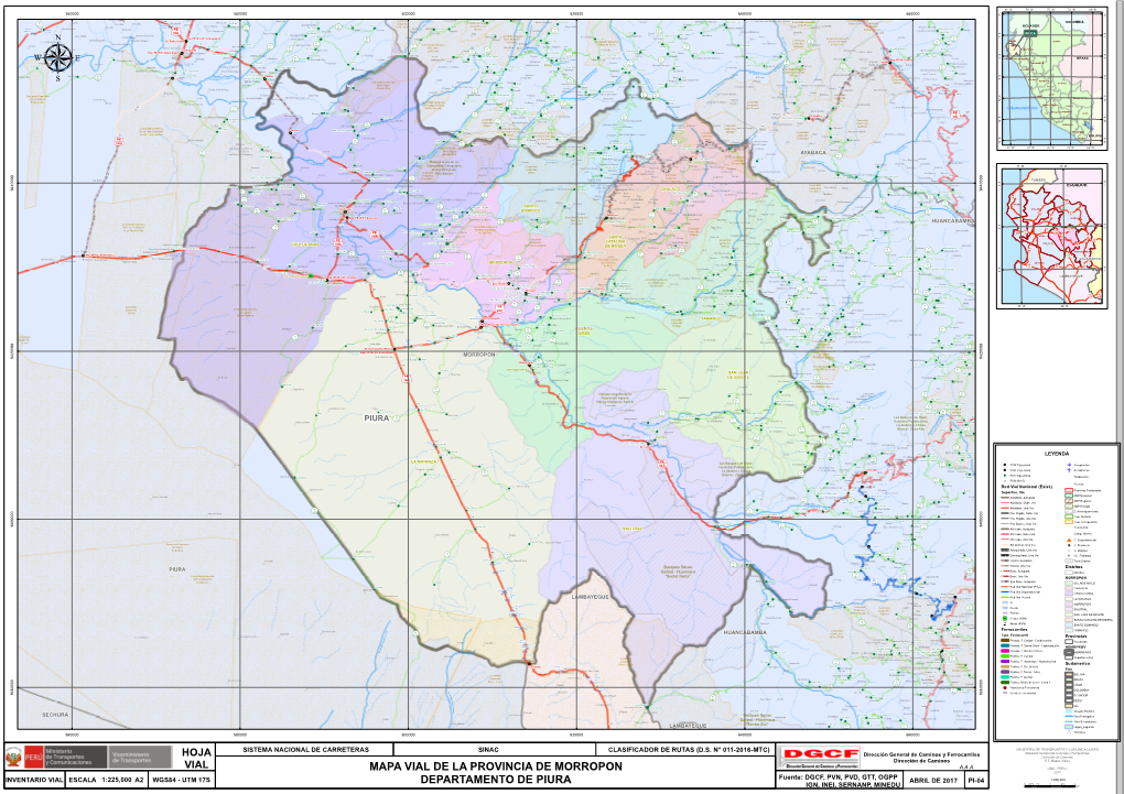 Mapa Vial De La Provincia De Morropon Departamento De