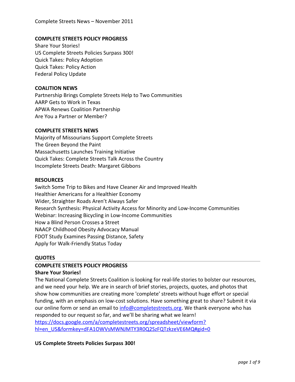 Complete Streets Policy Progress s1