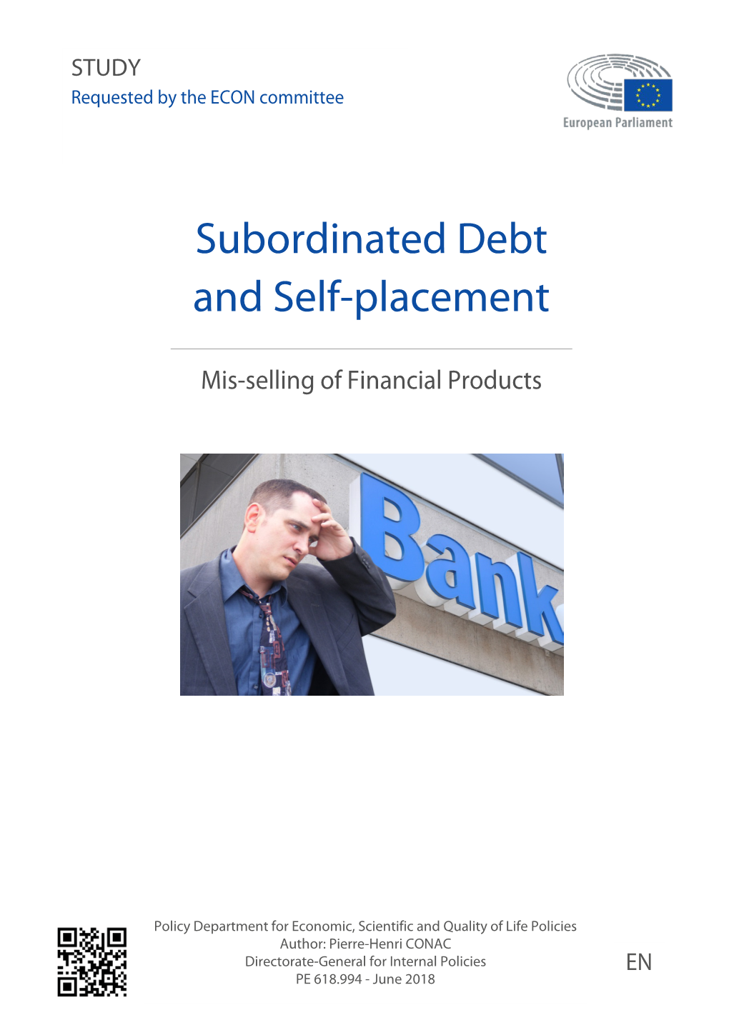 Subordinated Debt and Self-Placement