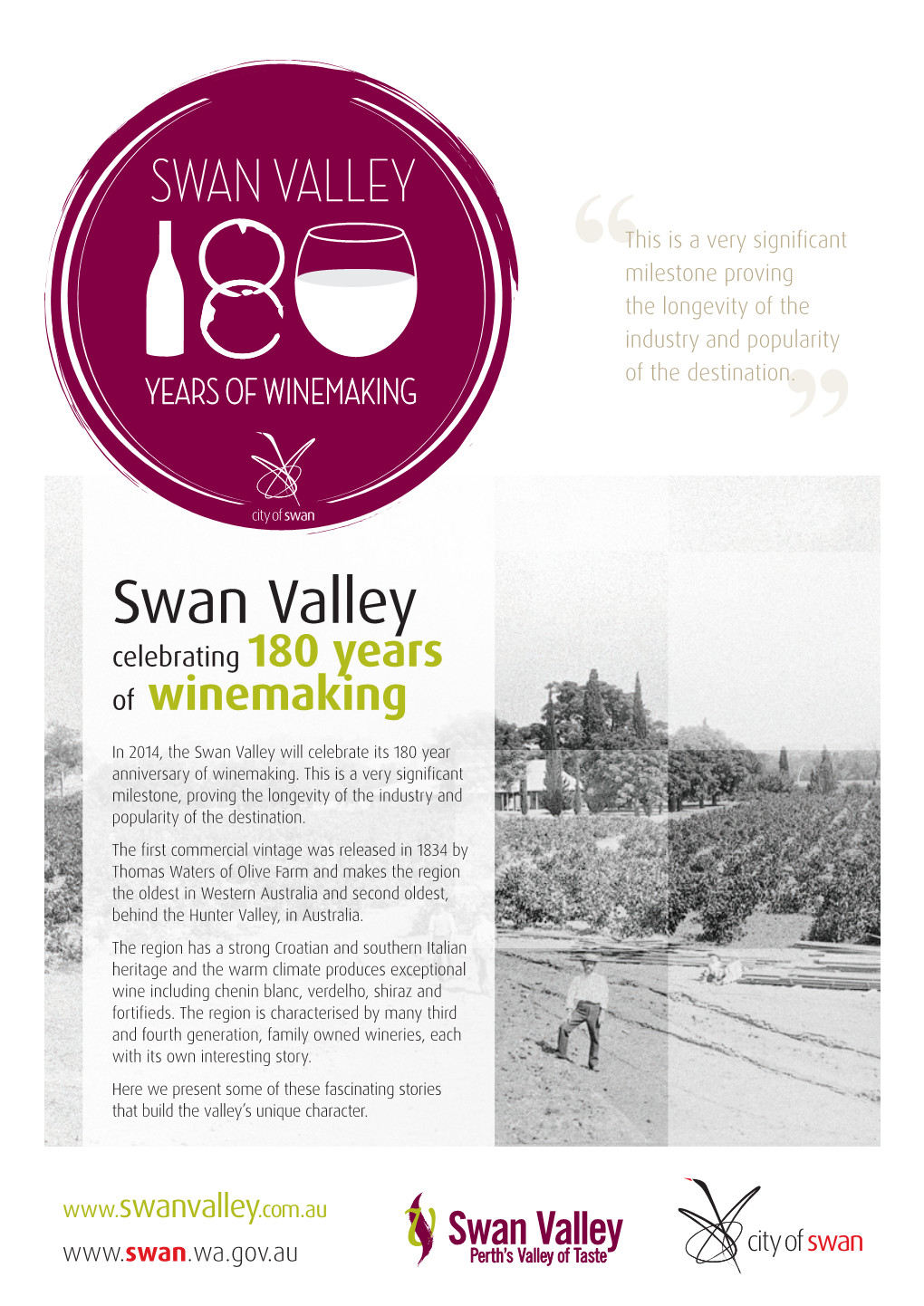 Swan Valley Celebrating 180 Years of Winemaking