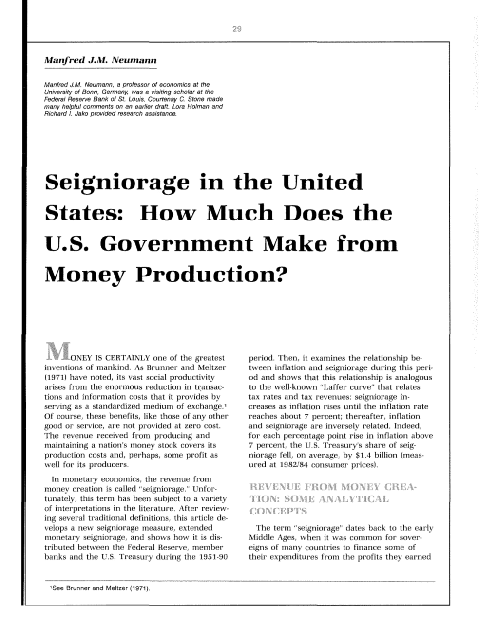 Seigniorage in the United States: How Much Does the U.S. Government