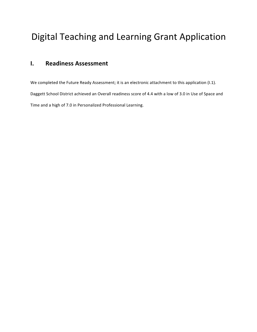 Digital Teaching and Learning Grant Application