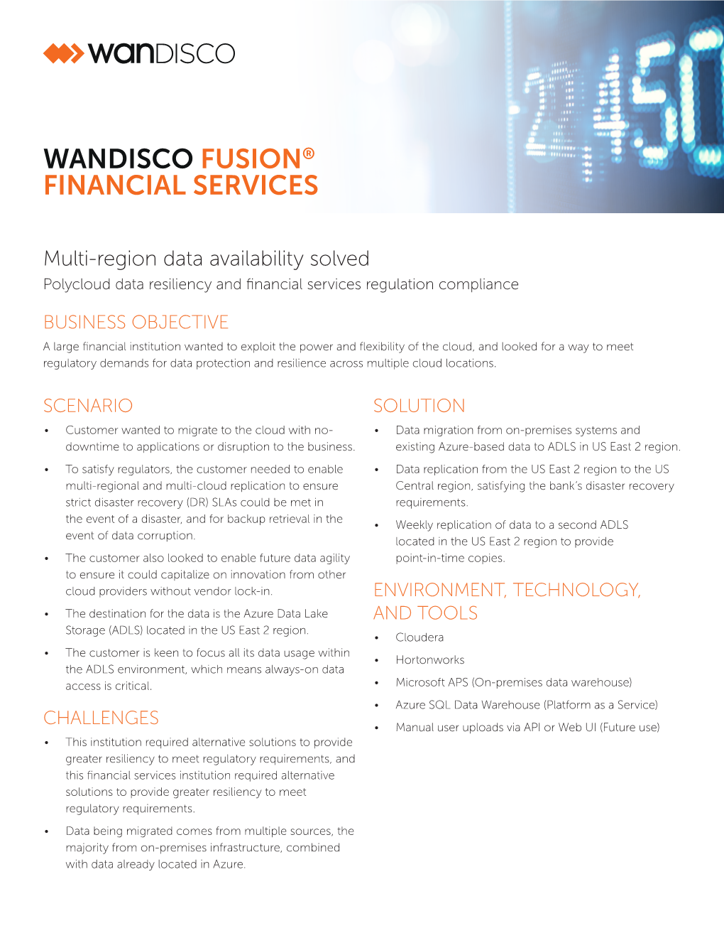 Wandisco Fusion® Financial Services