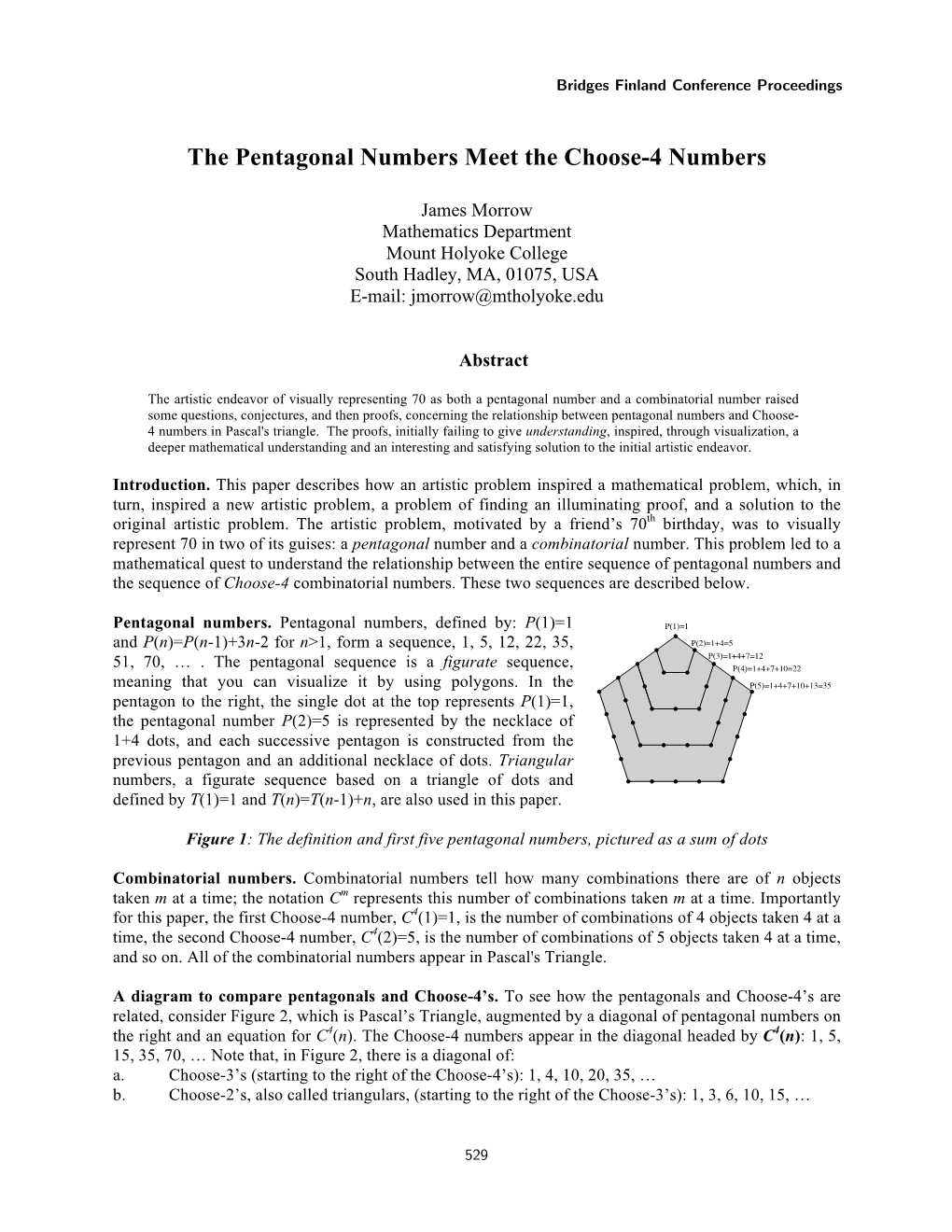 The Pentagonal Numbers Meet the Choose-4 Numbers