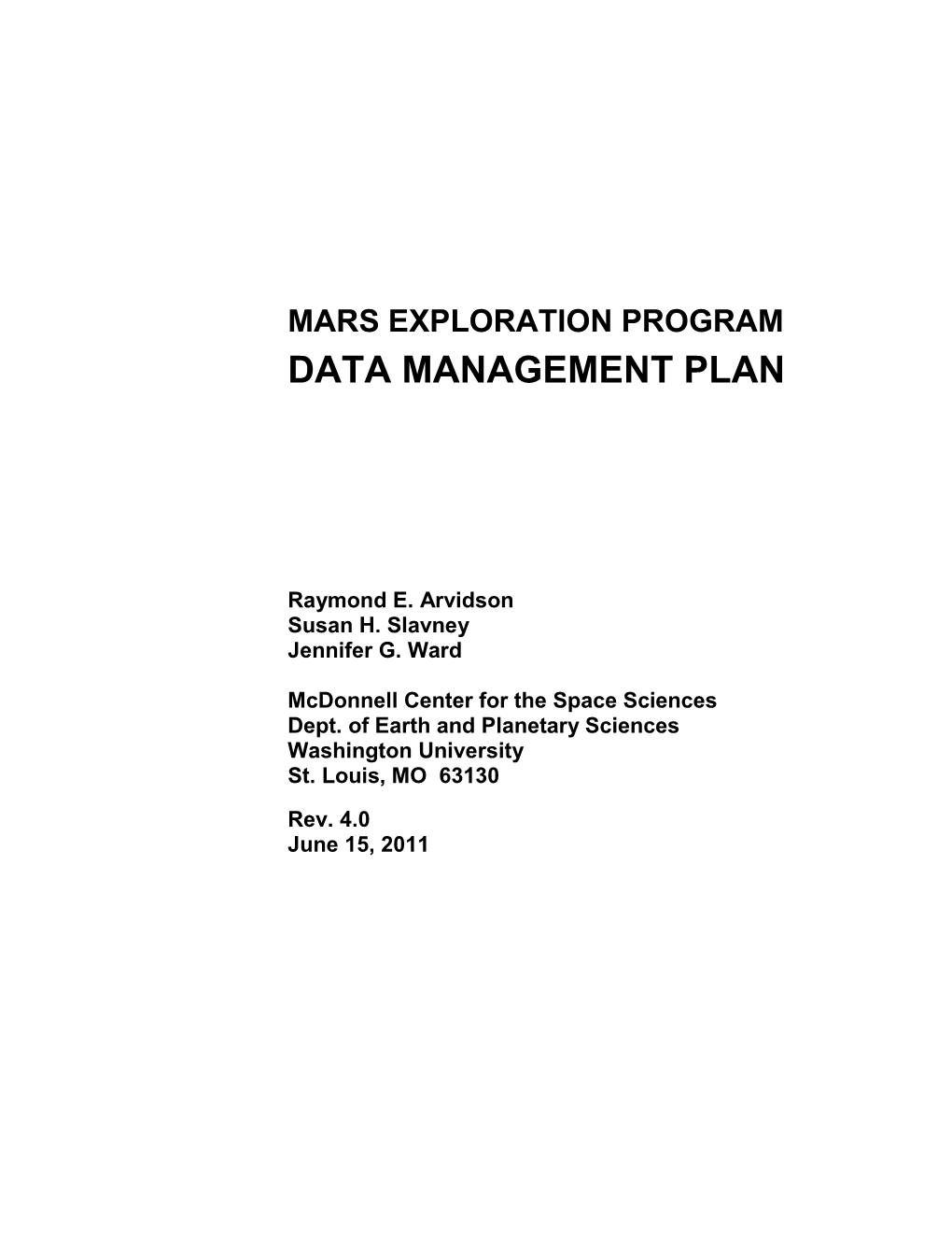 (MEP) Data Management Plan