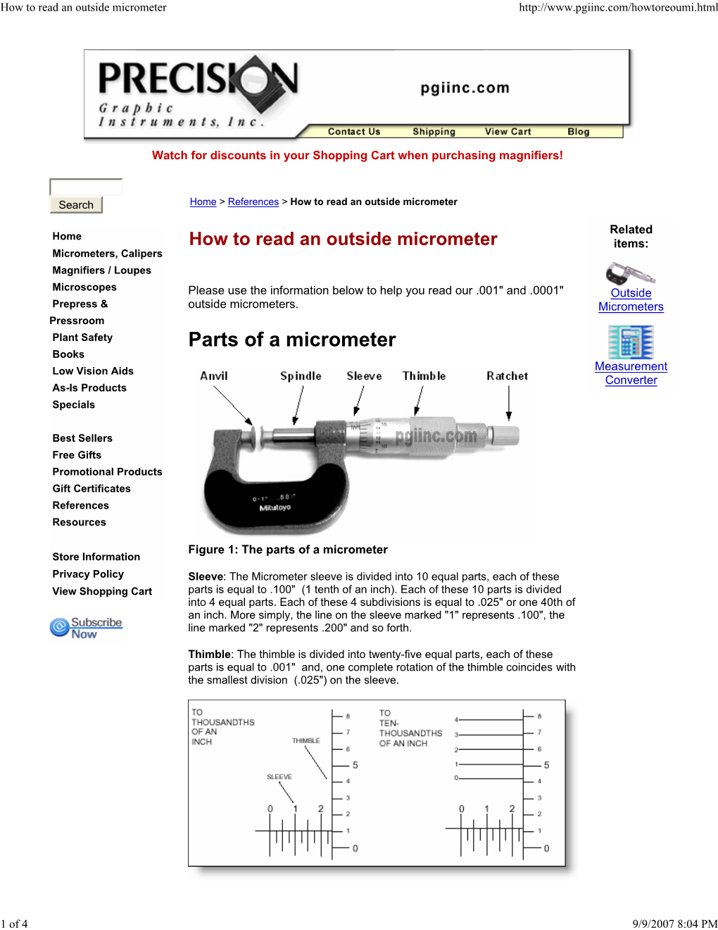 How to Read an Outside Micrometer