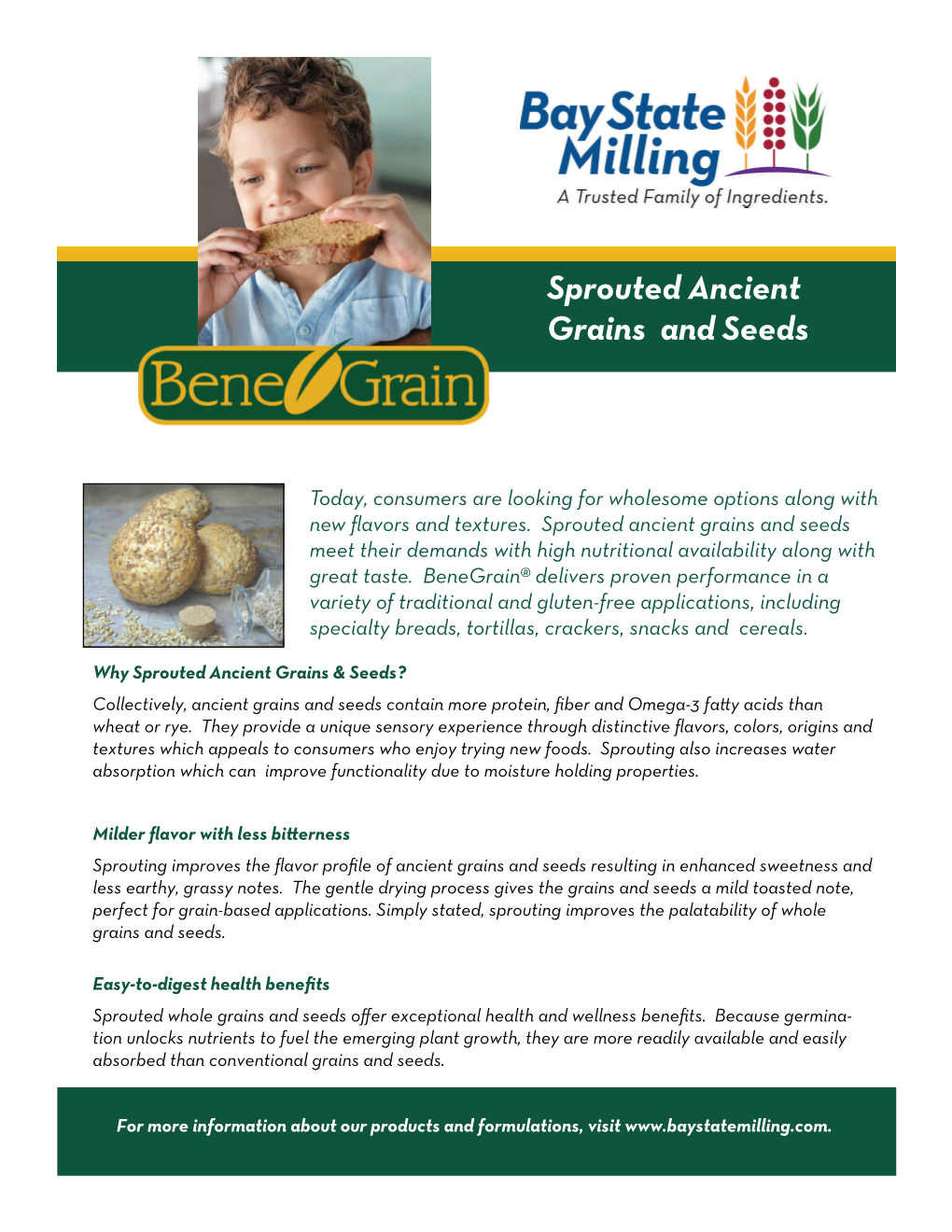 Bay State Milling Benegrain Sprouted Ancient Grains and Seeds POS Sheet