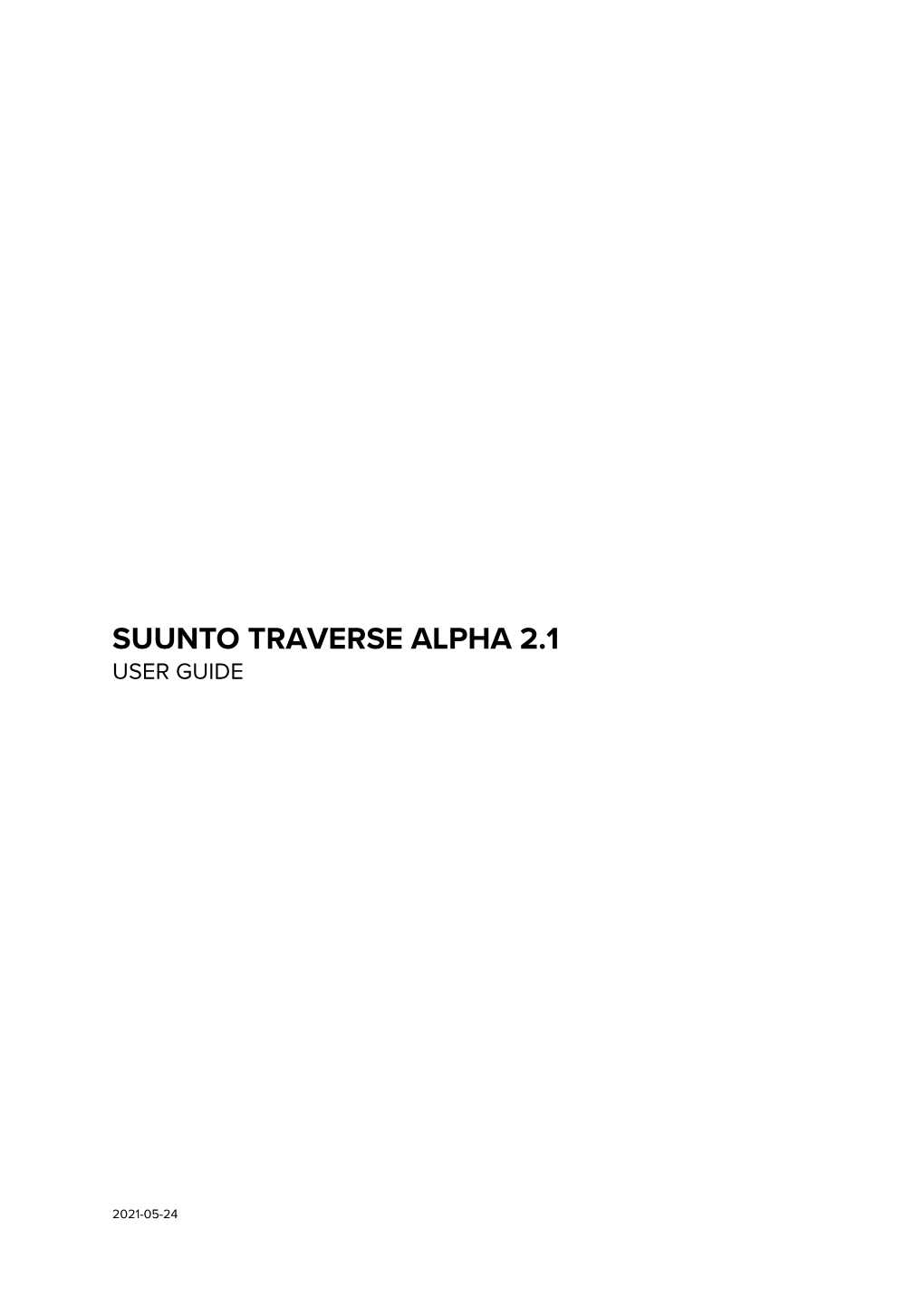 Suunto Traverse Alpha 2.1 User Guide