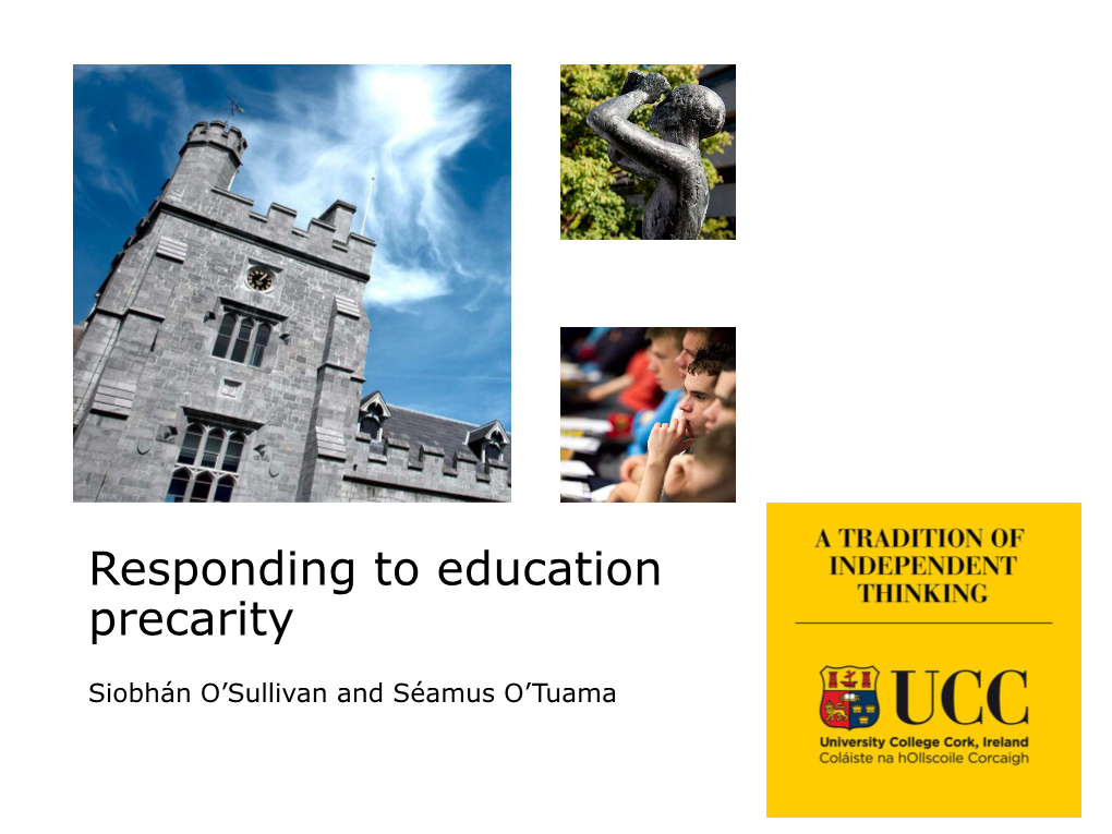 Responding to Educational Precarity by Siobhán Ó'sullivan and Séamus