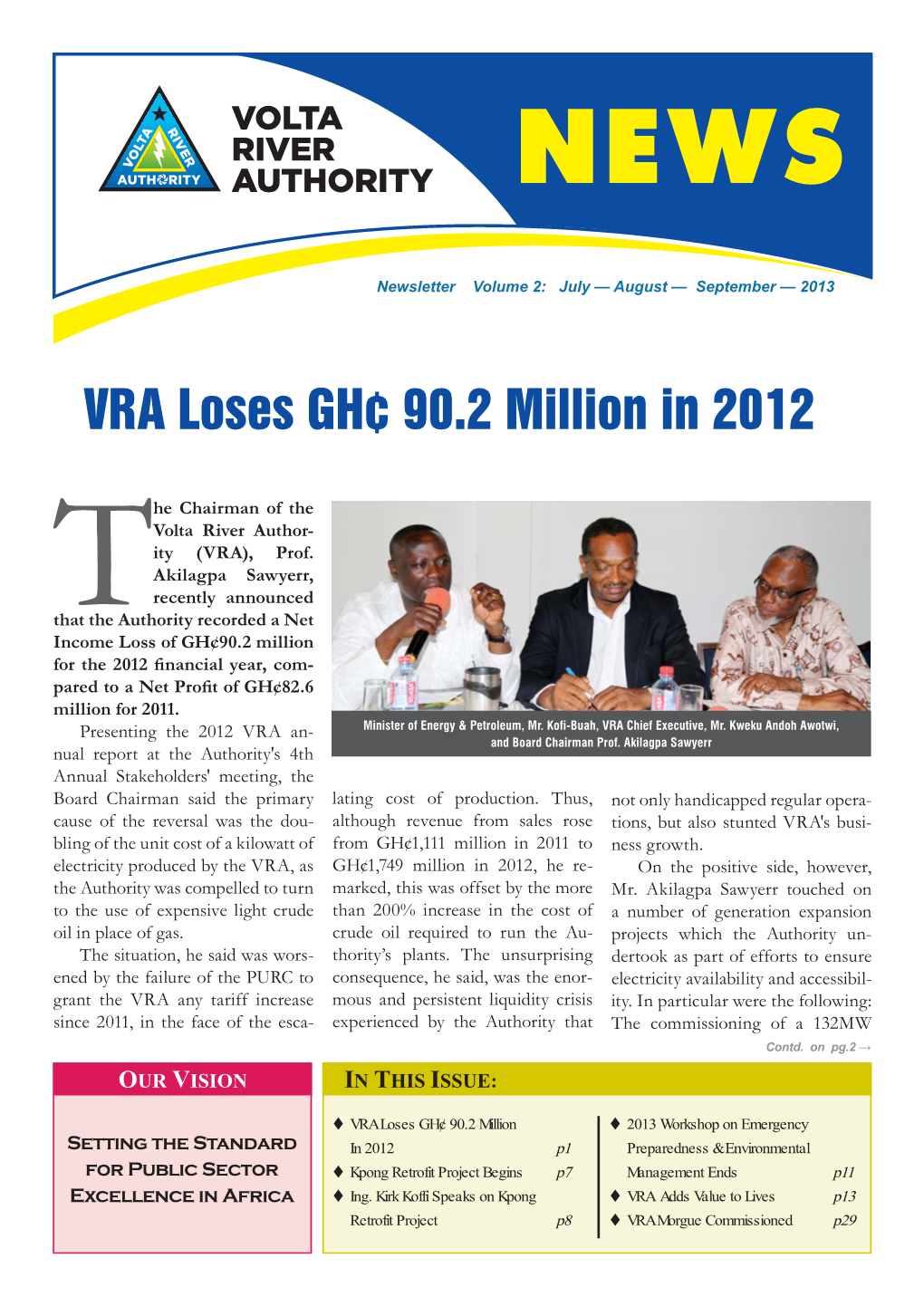 VRA Loses GH¢ 90.2 Million in 2012