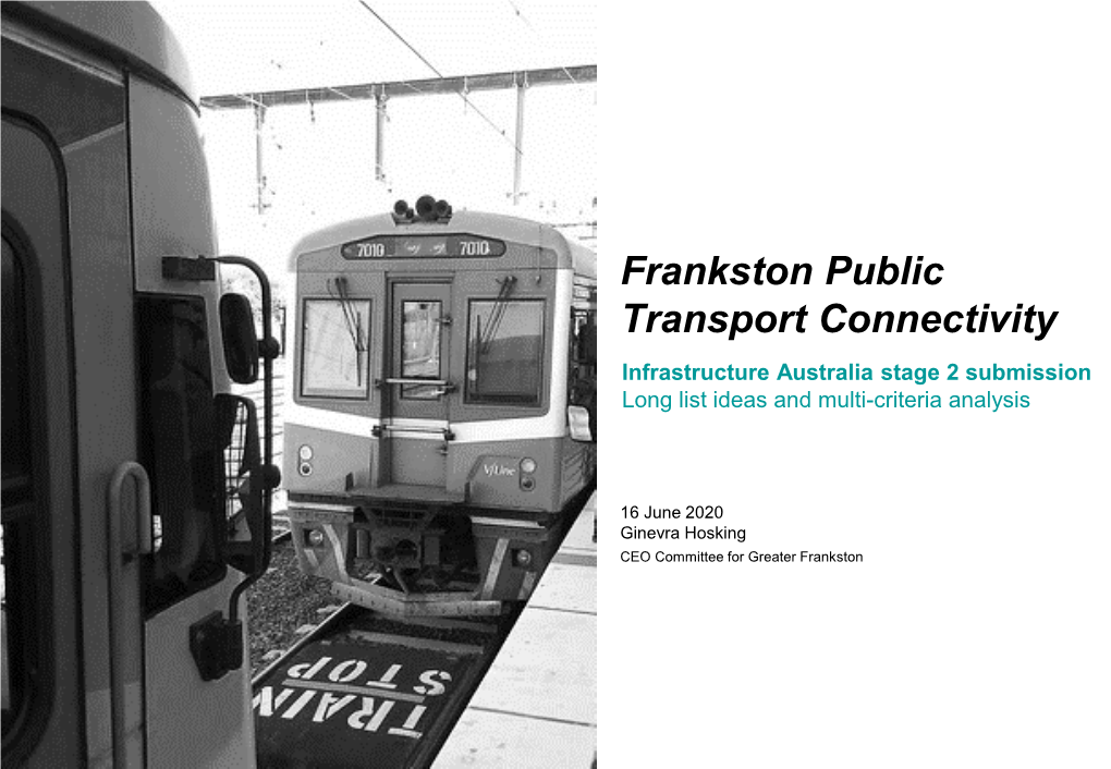 Report: Public Transport Connectivity To, and Through, Frankston