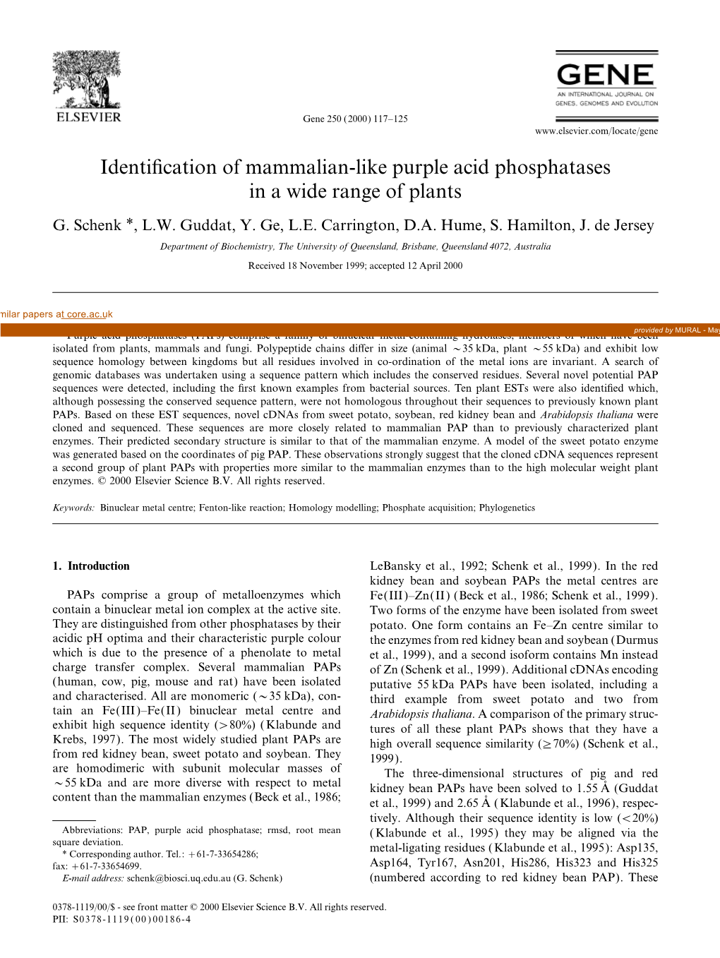 Identification of Mammalian-Like Purple Acid Phosphatases in a Wide