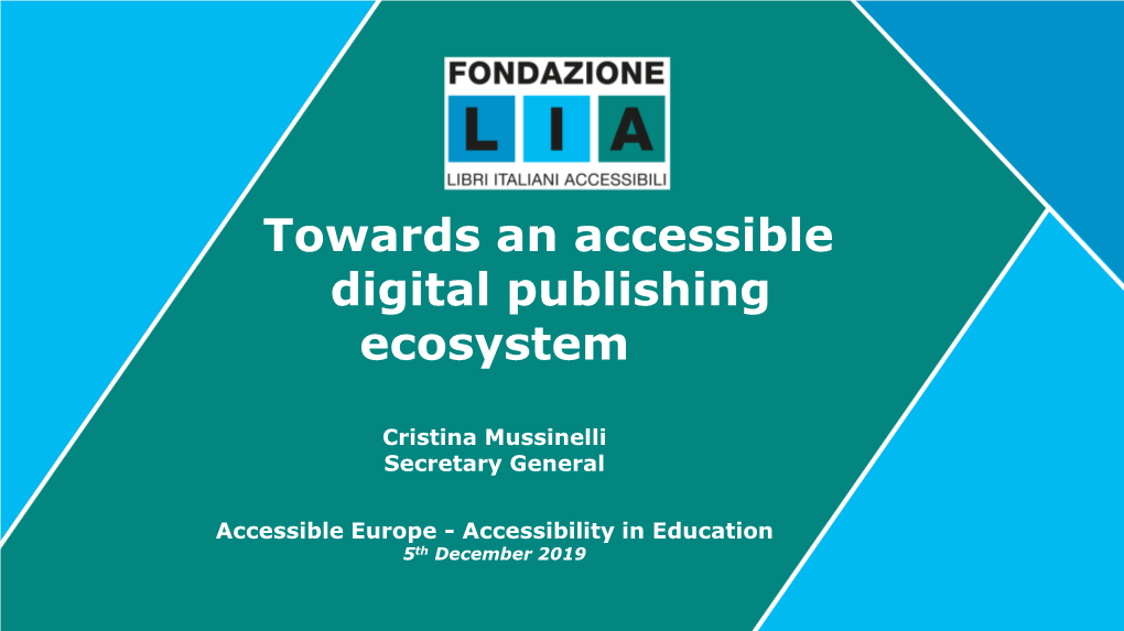 Towards an Accessible Digital Publishing Ecosystem