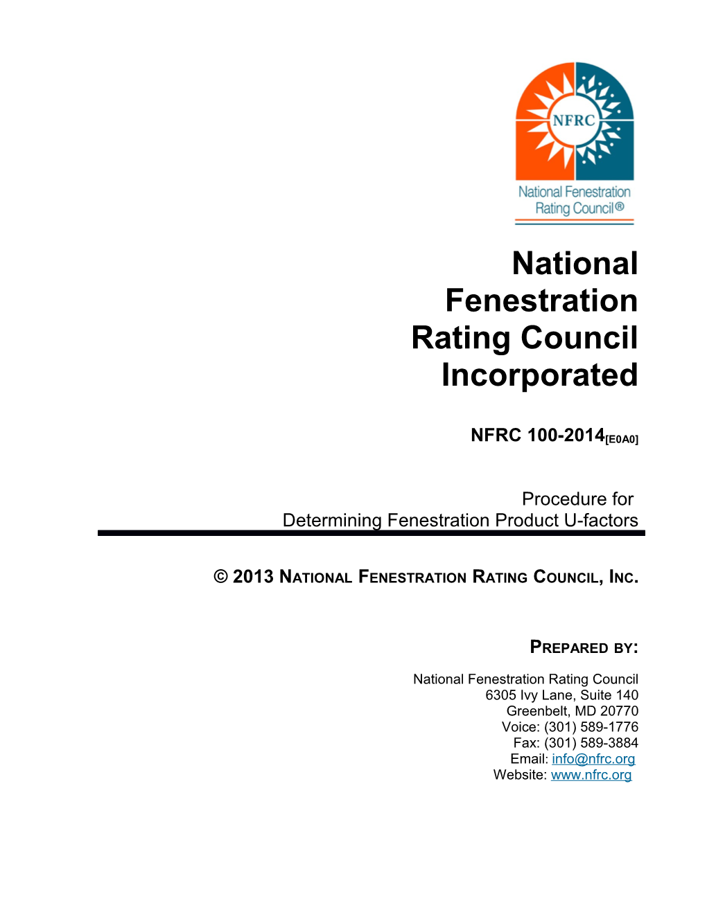 NFRC Procedures Template