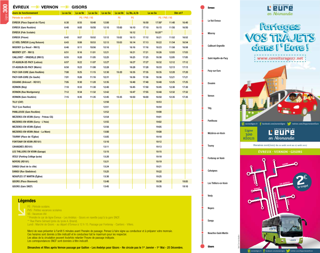 Légendes EVREUX PS : Période Scolaire