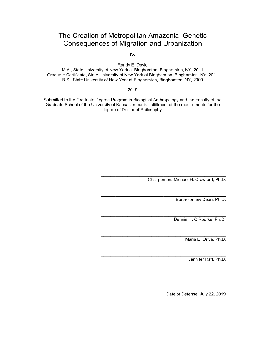 Genetic Consequences of Migration and Urbanization