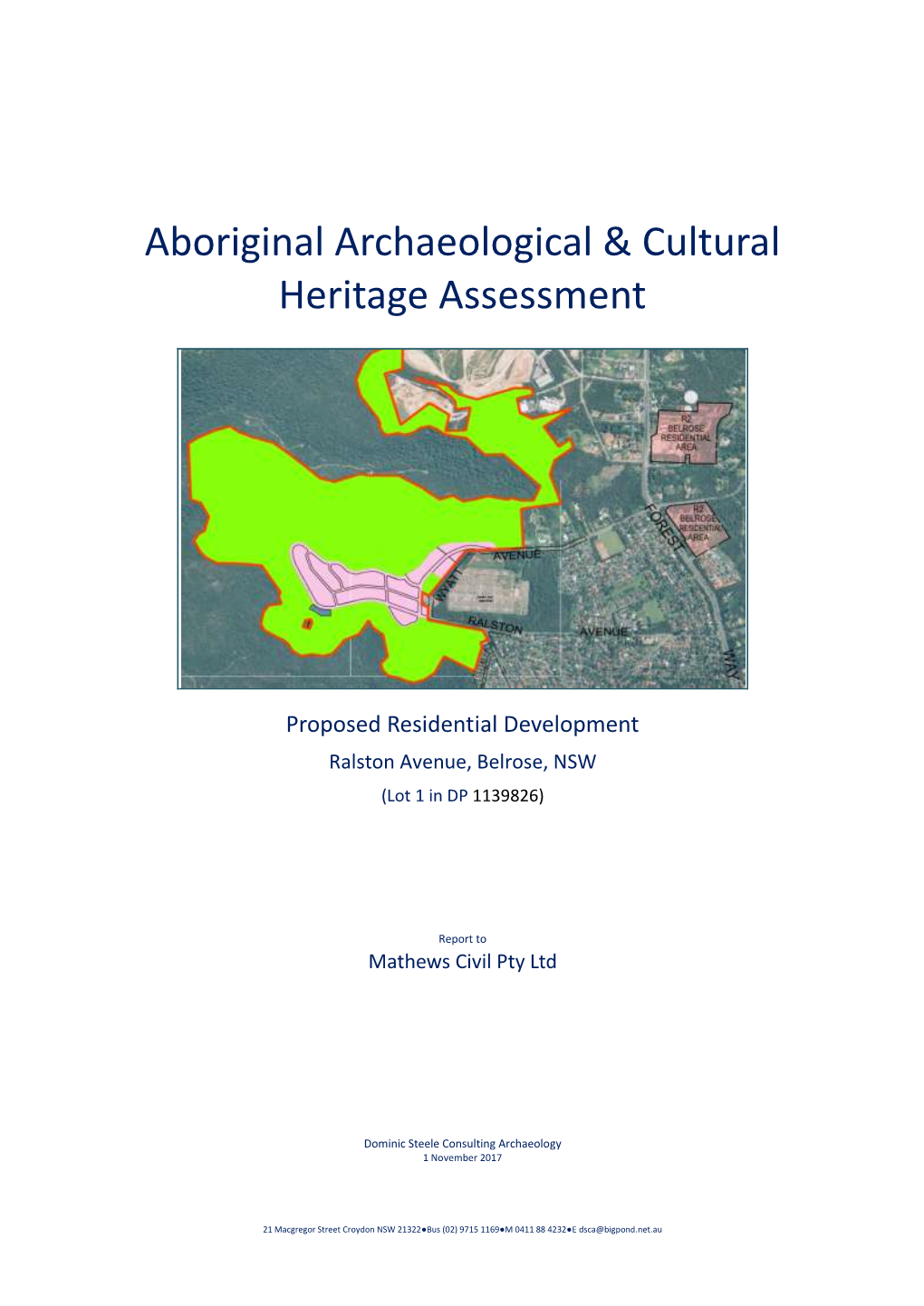 Aboriginal Archaeological & Cultural Heritage Assessment