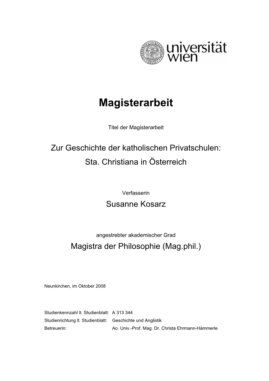 Magisterarbeit