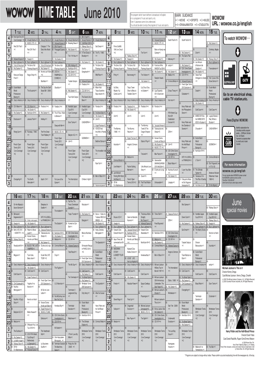 June 2010 TIME TABLE