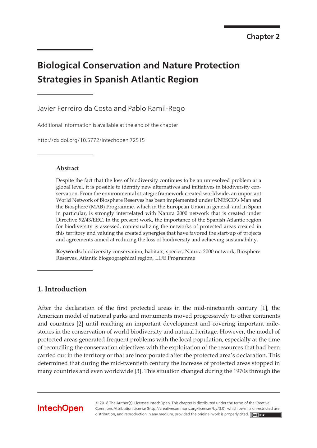 Biological Conservation and Nature Protection Strategies in Spanish