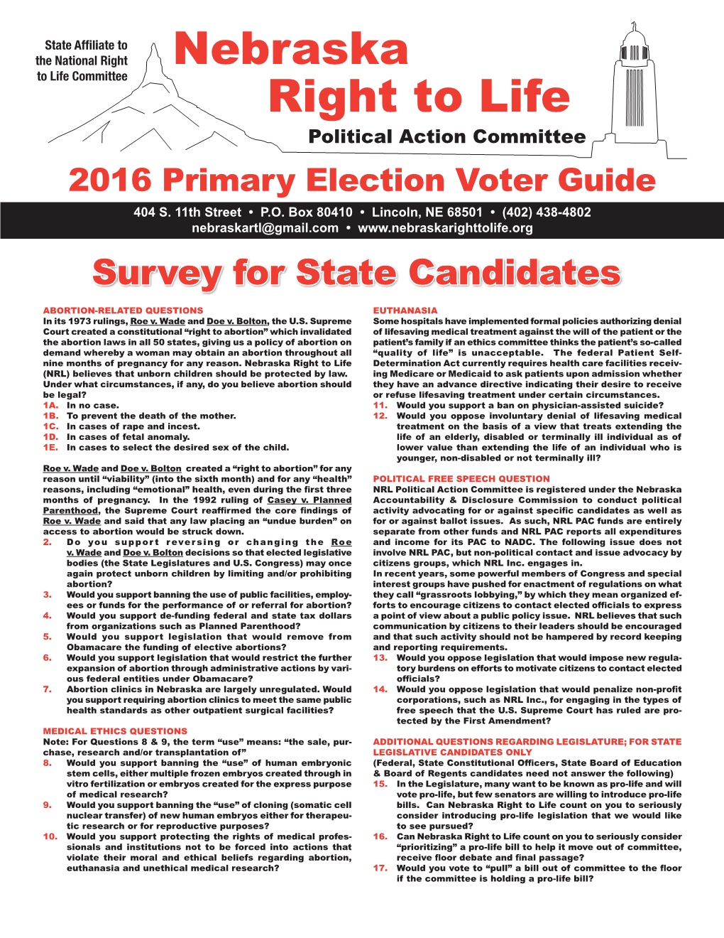 2016 Primary Election Voter Guide 404 S