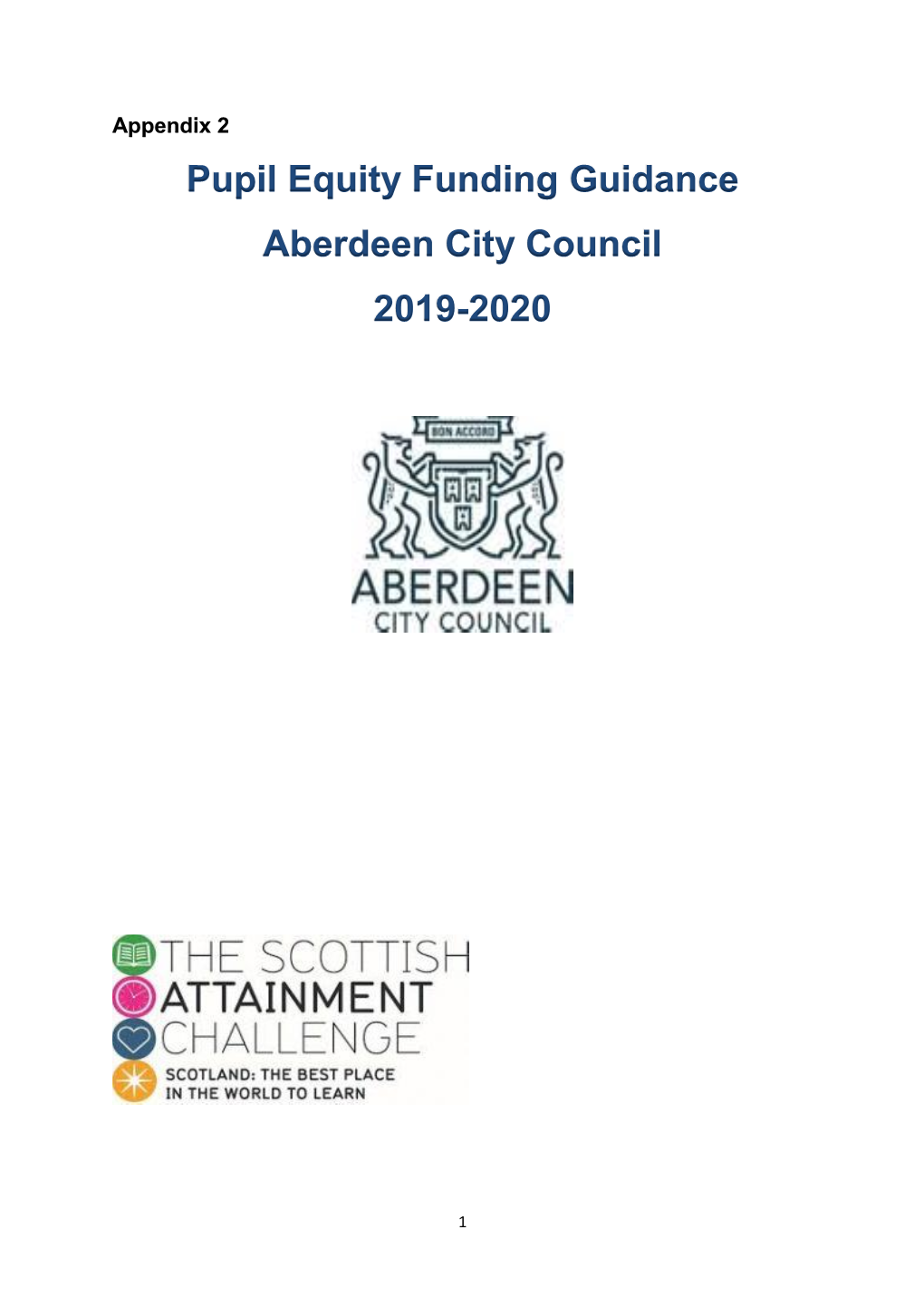 Pupil Equity Funding Guidance Aberdeen City Council 2019-2020
