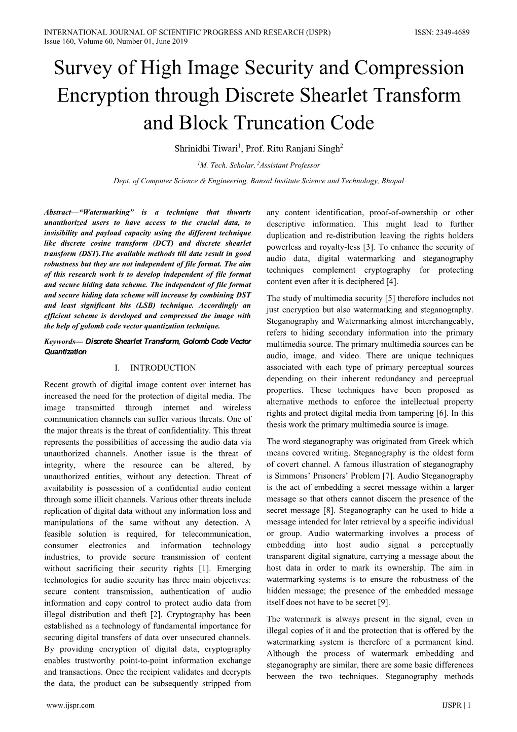 Survey of High Image Security and Compression Encryption Through Discrete Shearlet Transform and Block Truncation Code