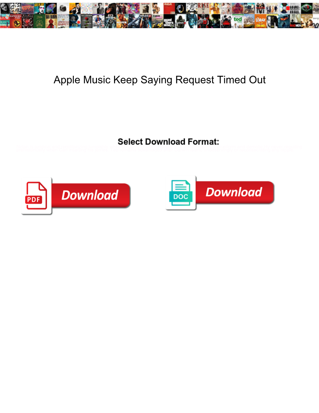 Apple Music Keep Saying Request Timed Out
