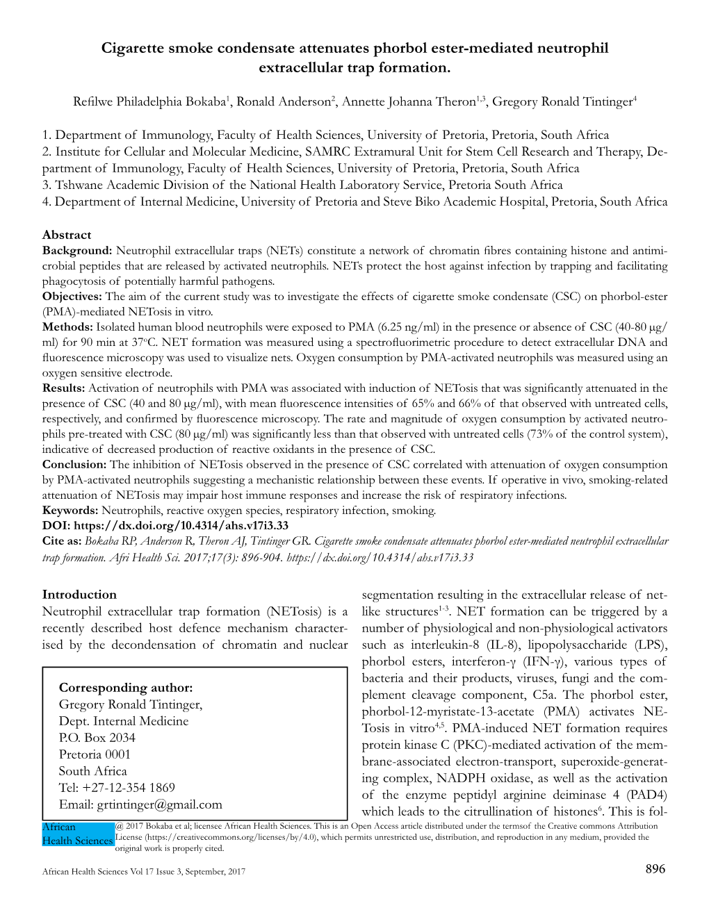 Cigarette Smoke Condensate Attenuates Phorbol Ester-Mediated Neutrophil Extracellular Trap Formation