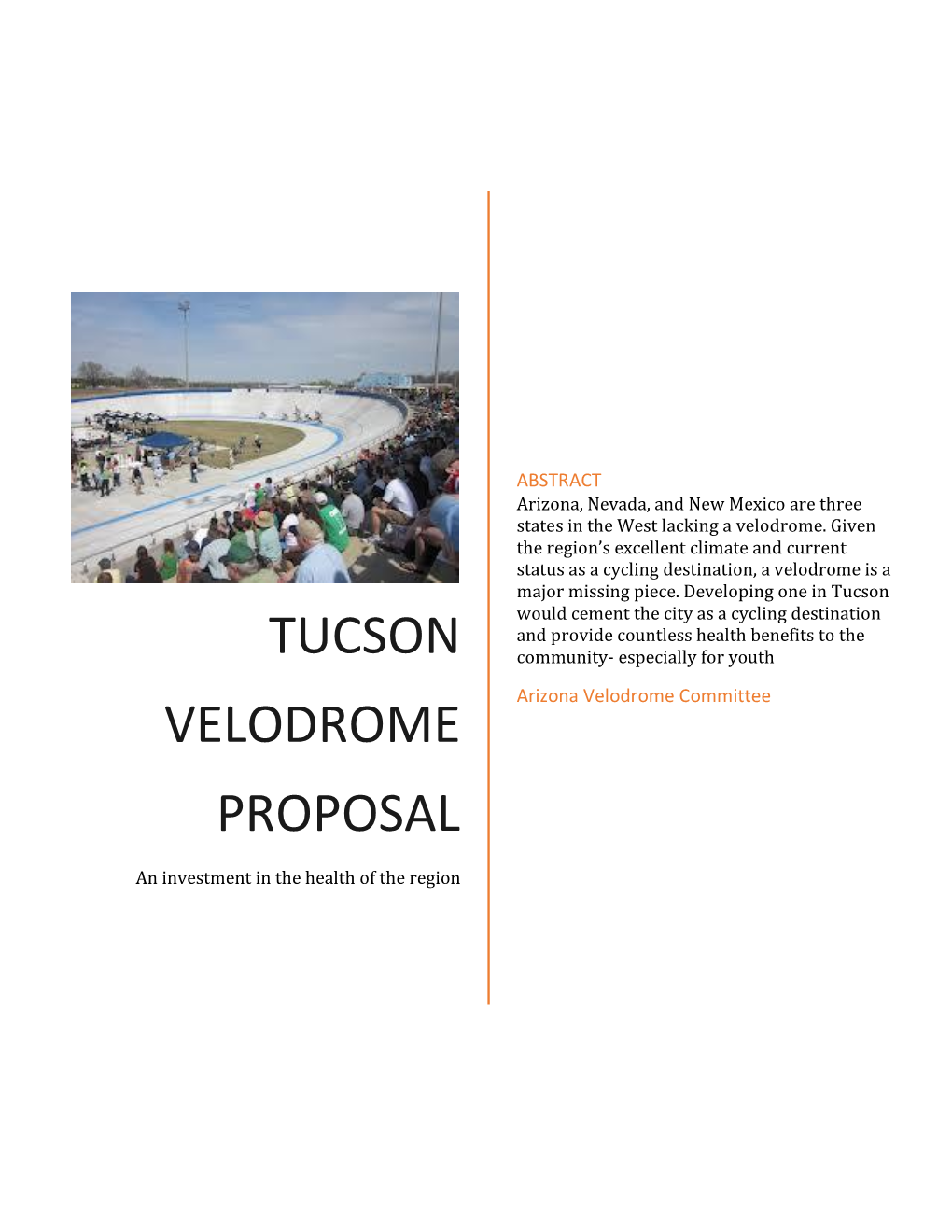 Tucson Velodrome Proposal
