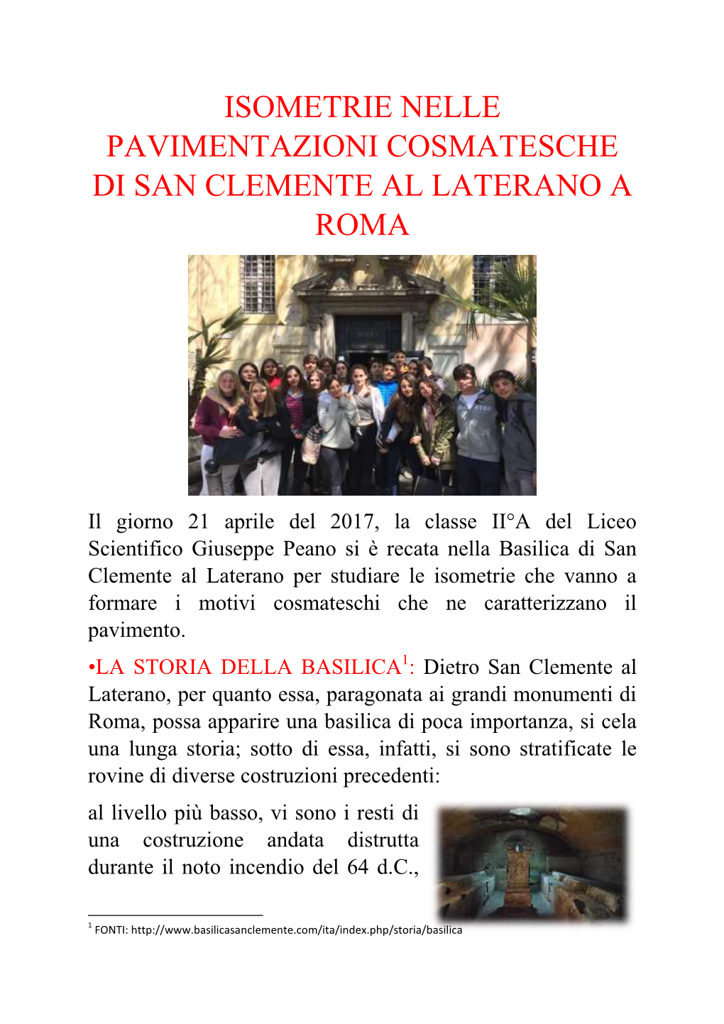 Isometrie Nelle Pavimentazioni Cosmatesche Di San Clemente Al Laterano a Roma