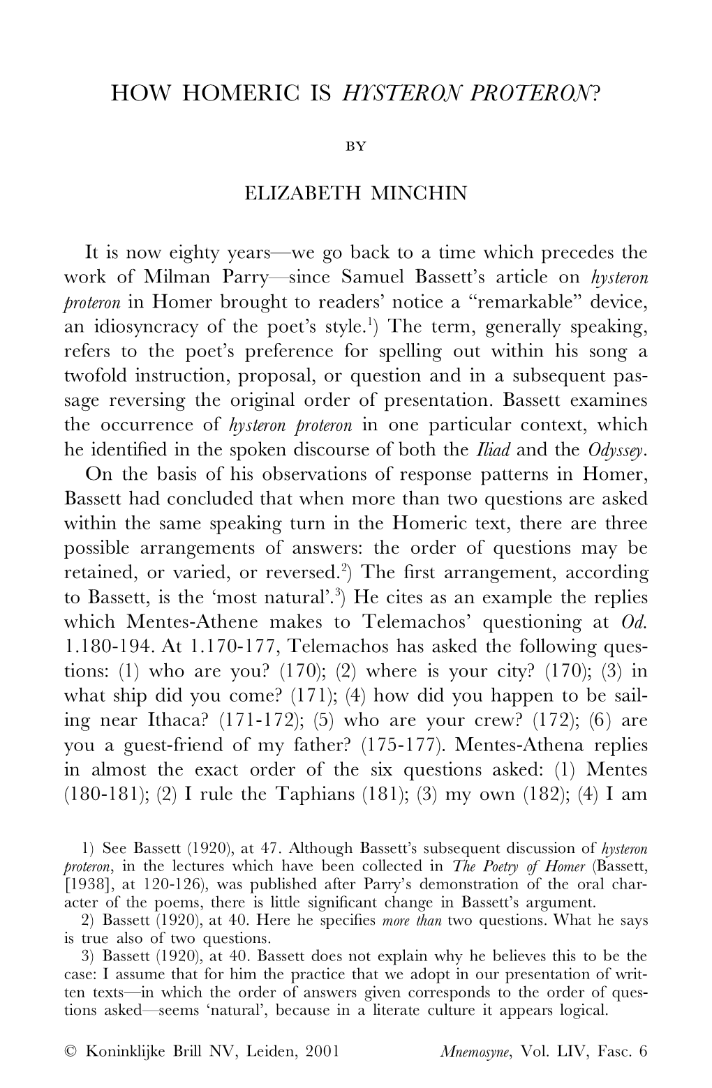 How Homeric Is Hysteron Proteron?