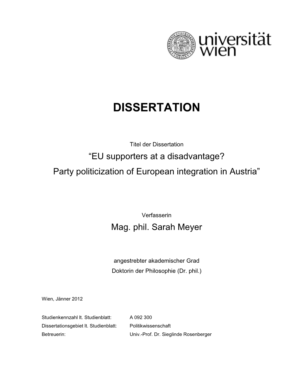 Dissertation