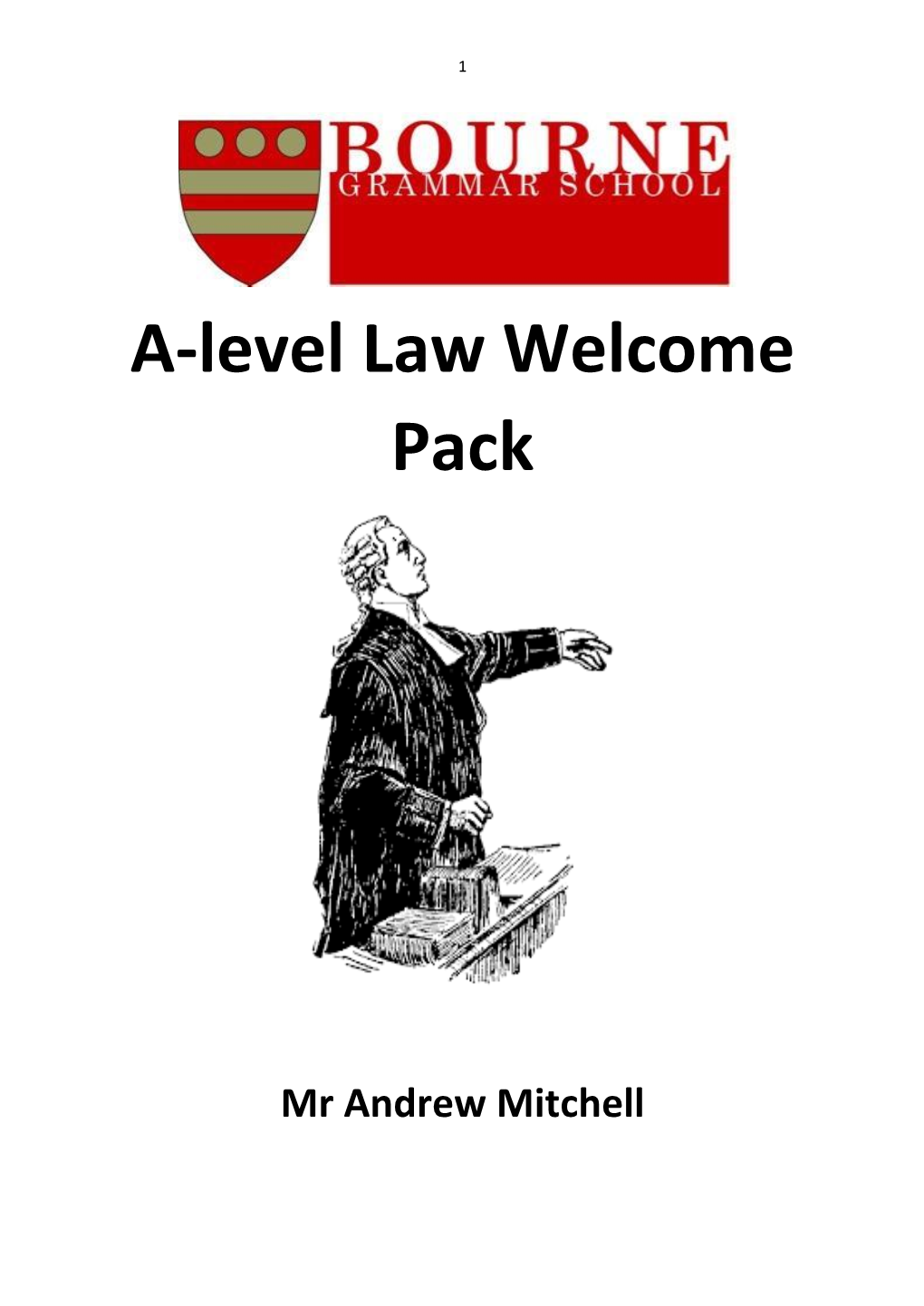 A-Level Law Welcome Pack