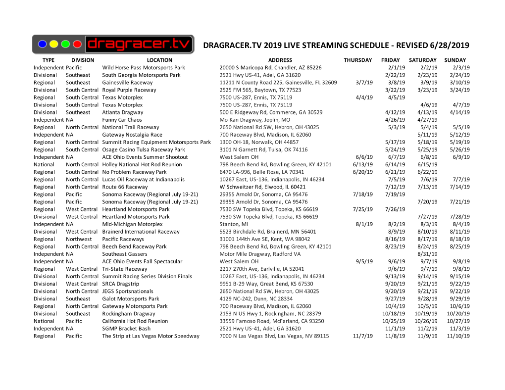 2019 Personal Schedule with Funding Commits