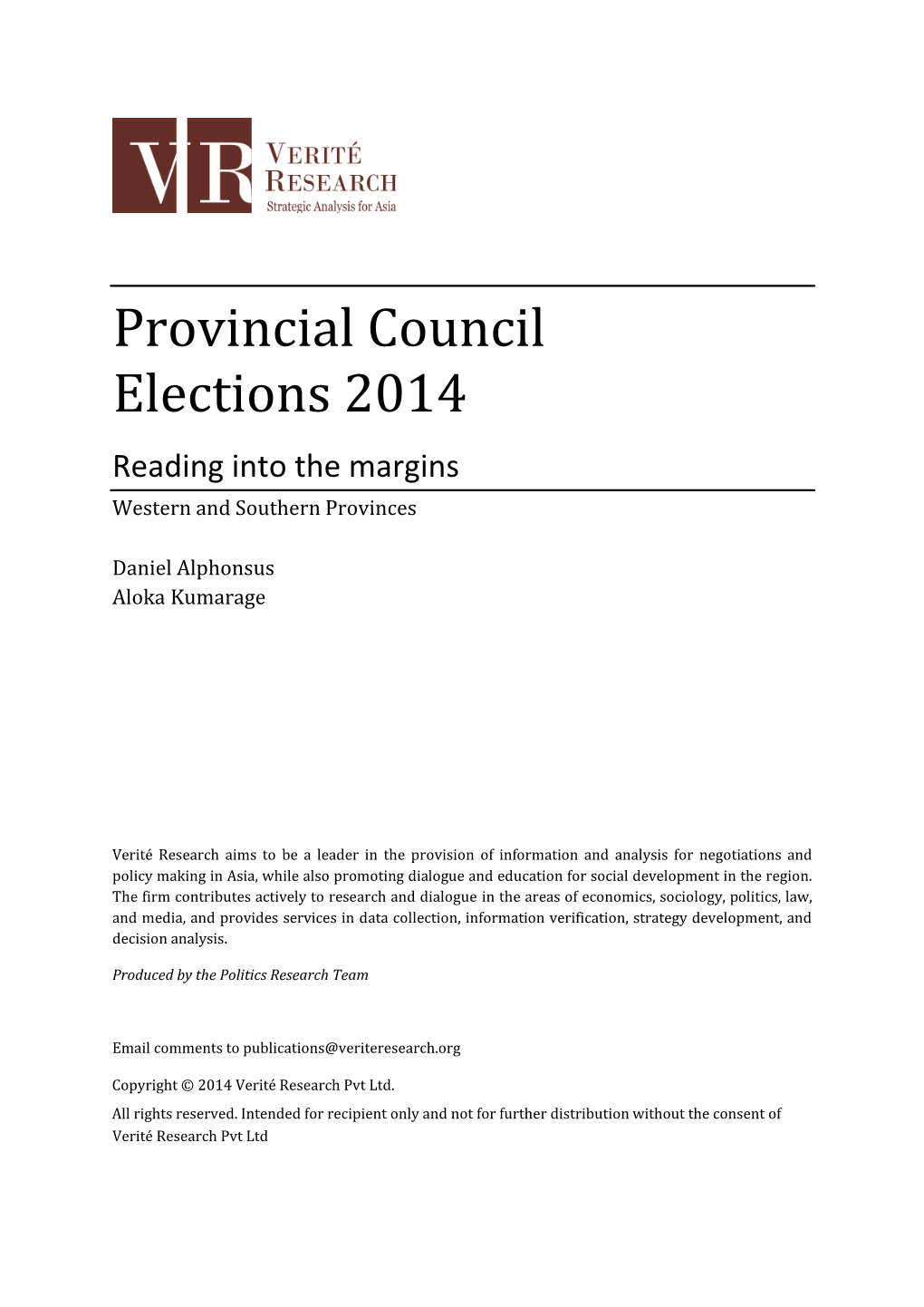 Provincial Council Elections 2014