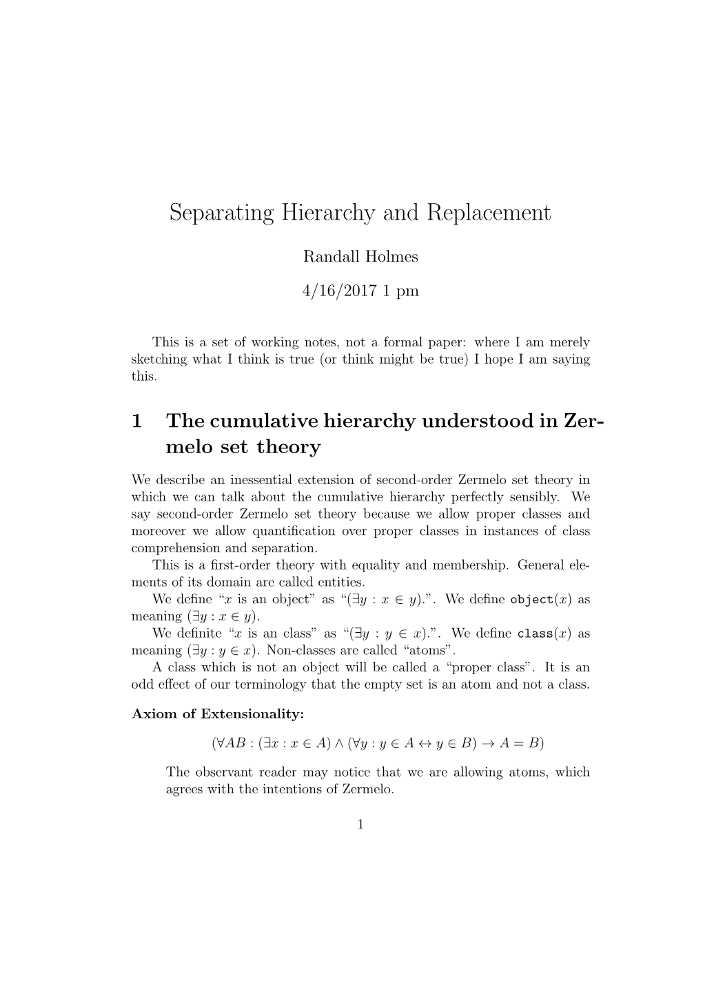 Separating Hierarchy and Replacement